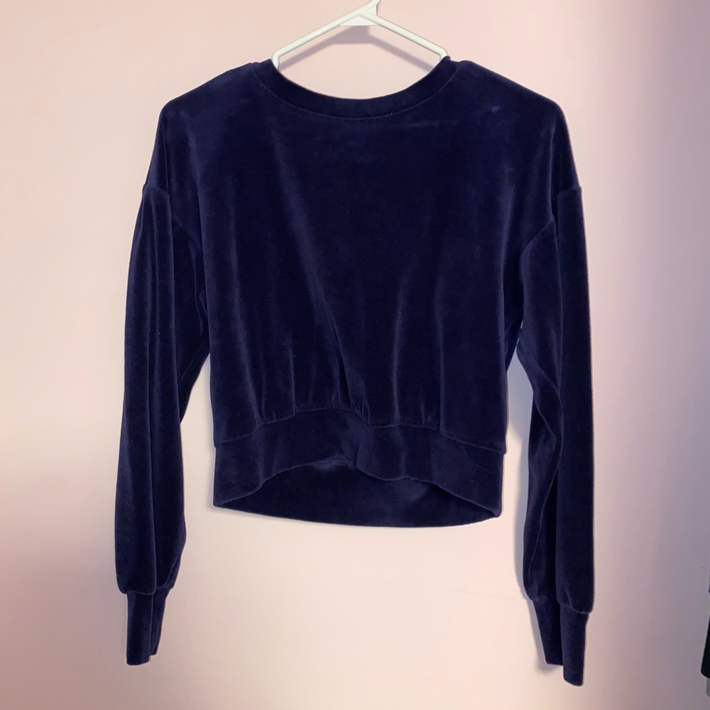 Velour crop top sweater